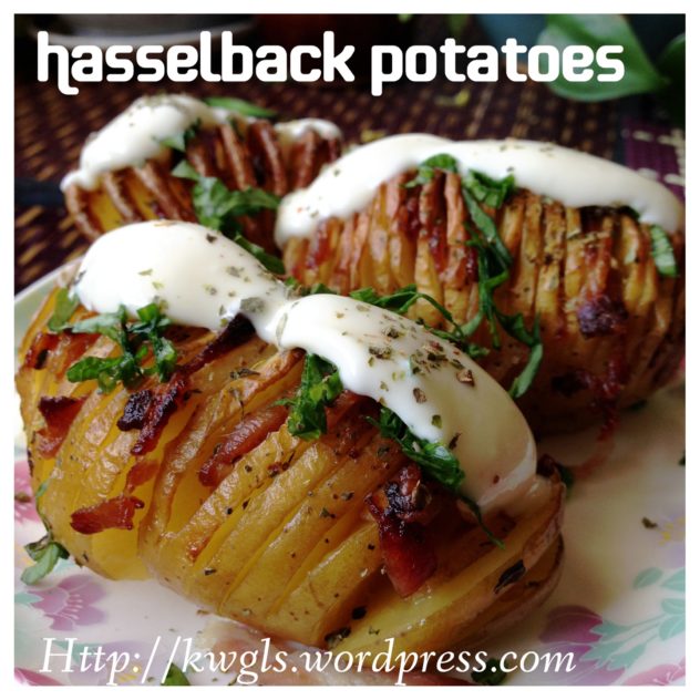 Don’t Sandwich Me, I Can’t Breathe … Baked Hasselback Potatoes With Bacon And Mozzarella Cheeses..