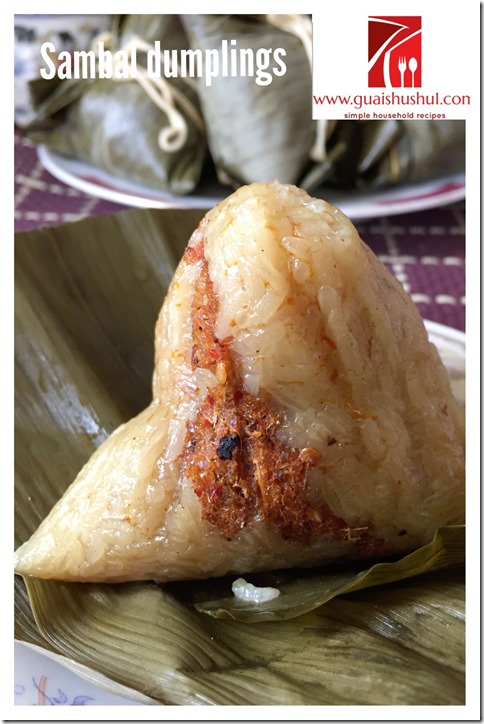 Sambal Haebeehiam Glutinous Rice Dumpling aka Chilli Dried Shrimp Floss Dumpling (辣虾米鬆粽子）